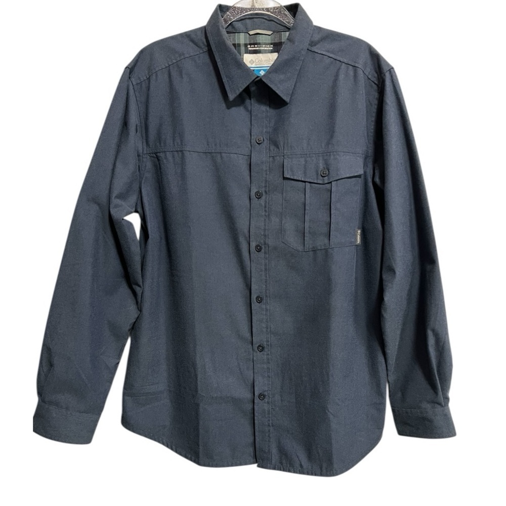 Columbia Omni-Wick Advanced Evaporation Blue/Gray Shirt Long Sleeve Size L